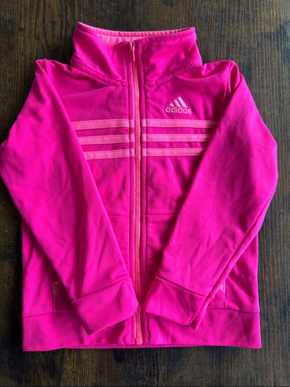 Adidas Hot Pink Toddler 3T Track Jacket with Signature Stripes